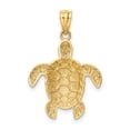 thumbnail image 3 of Pendentif Breloque Collier Tortue de Mer en Or Jaune 14k Vie Poisson, 3 of 8