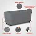 thumbnail image 3 of Rectangle Ottoman Cover 12 Oz Waterproof - 100% Weather Resistant Outdoor Ottoman Cover with Air Pockets & Drawstring for Sung Fit (17(H) x 32(W) x 22(D), Grey), 3 of 7