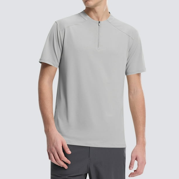 pstuiky camisetas camisas para hombre, Blusas/camisetas casuales de verano para hombre, de color liso y cuello redondo ropa de hombre l