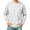 White, variant on Hngshg T-Shirts for Men Comfort Long Sleeve Pocket Lounge Tops Casual Solid Color Crew Neck Pullover Tee Shirts