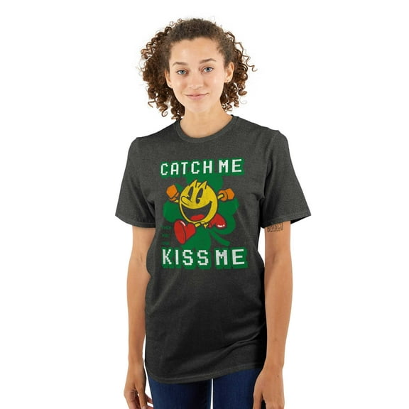 PACMAN St Paddys Catch Me Kiss Me Men's Graphic T Shirt Tees Brisco Brands S