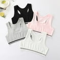 thumbnail image 4 of 4Pcs/Set Cute Girls Training Bra Crop Racerback Training Bras For Girls Seamless Bra Wireless Unpadded Bra Wide Shoulder Strap, 4 of 8