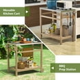 thumbnail image 3 of TORVA Outdoor Prep Cart Dining Table for Pizza Oven, Patio Grilling Backyard BBQ Grill Cart, Wood, 3 of 11