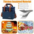 thumbnail image 5 of Insulated Lunch Bag for Women Men Double Deck Lunch Box, Reusable Leakproof Lunch Box Cooler Tote Bag for Work Picnic School or Travel, Double Compartment (15L ), 5 of 9