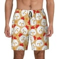 thumbnail image 2 of Picia Cartoon Chicken pattern Mens Swim Trunks with Compression Liner Stretch Beach Shorts Quick Dry with Zipper Pockets No-Chafing Board Shorts-XX-Large, 2 of 9
