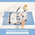 thumbnail image 5 of 2 Pack Pencil Pouch for 3 Ring Binder Smooth Zipper Folders with Pockets Clear Window Pencil Case Rugby Star Leaves, 5 of 6