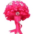 thumbnail image 2 of Bridal Bouquets for Wedding,Wedding Bride Holding Bouquet Roses with Diamond Pearl Ribbon Valentine's Day Confession (Rose Red), 2 of 2