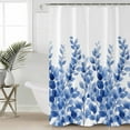 thumbnail image 2 of Extra Long Shower Curtain 72x84 Inch, Blue Eucalyptus Shower Curtain Waterproof Bathroom Decor Watercolor Leaf Country Plants Fabric Bath Curtain Set Accessories with Hooks, 2 of 6