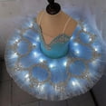 thumbnail image 2 of 2023-niñas Luz LED Profesional Ballet Tutu Glow Bailarina Vestido de ballet Niños Adultos Luminoso Fiesta de cumpleaños Traje de baile Ropa de baile-r, 2 of 3