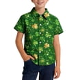 thumbnail image 2 of hengsof Children's Button Down Shirt with Novel Print Fashionable Short Sleeve Shirt Pocket Shirt, 2 of 7