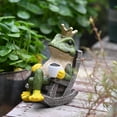 thumbnail image 4 of Desktop Decor,Drinking Coffee Frog With Crown Figurine Miniature Resin Craft For Garden Frog Decor Garden Statue Resin Animal Sculpture Ornament For Indoor Outdoor Home Patio Yard, 4 of 9
