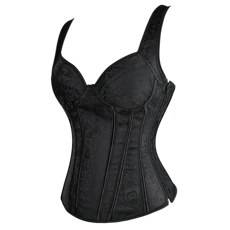 トップス andwang satin lingerie corset black Miss Moly Brocade Overbust Corset for Women Plus Size Corset