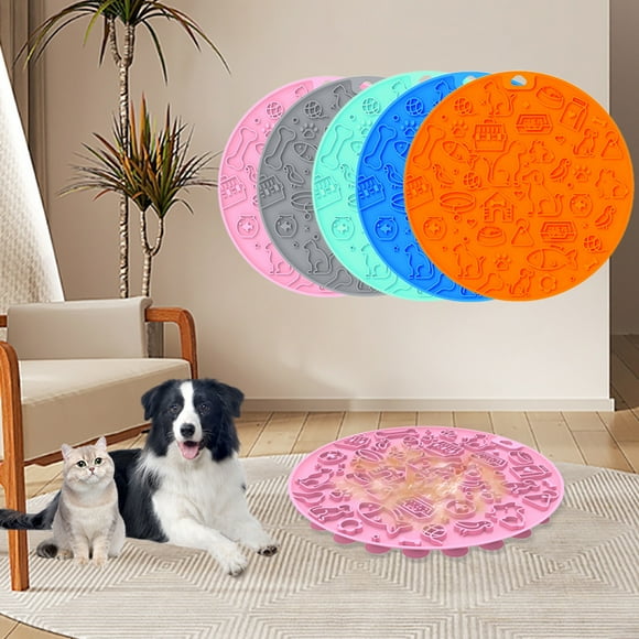 CBFFDC Tapis à Lécher pour Chat Tapis à Lécher pour Animal Base Antidérapante Motif de Dessin Animé Réduction de l'Anxiété Mangeoire Lente Texture Unique