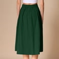 thumbnail image 6 of Arlun Women's High Waisted Button Front Midi Skirts Summer Solid Color Loose Fit Below Knee Flowy A-Line Skirt with Pockets 2026 Simple and Stylish Beach Casual Skirts Green XL, 6 of 6