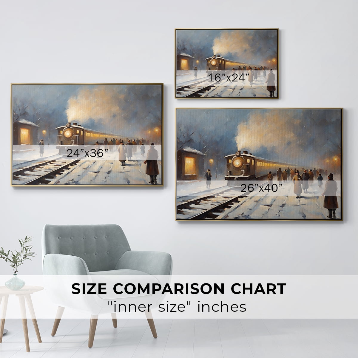 Vintage Landscape-CCI By Wexford Home Framed in Gold Wood Gallery Wrapped Canvas 25 in. x 37 in.