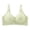 Green, variant on Women's Front Button Wireless Sports Bra, Medium Support Jacquard Leaf Bra, Breathable Moisture Wicking Workout Bra for Yoga Daily Wear