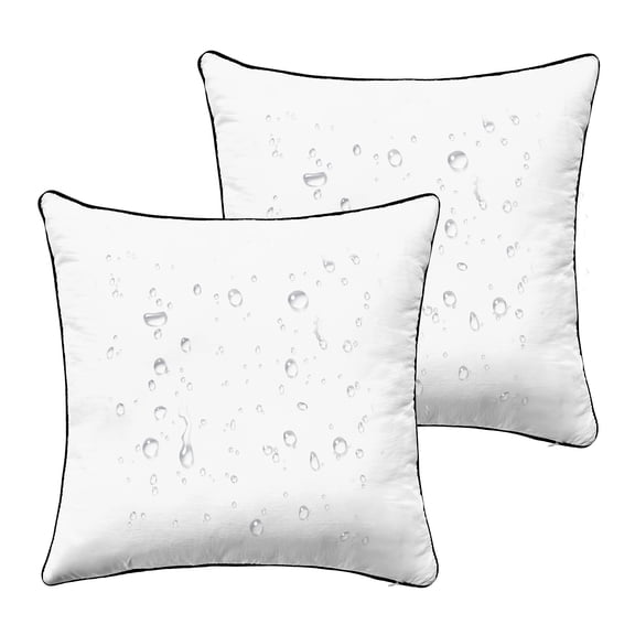 ZOPZO Outdoor Waterproof Throw Pillow Covers 2-Pack, Pure White, 18x18 Inch, Decorative Farmhouse Garden Cushion Cases for Couch Sofa