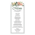 thumbnail image 1 of 20 Personalized Wedding Menu Cards (9x4 Inches) Custom Floral Dinner Menu Prints - White, 1 of 2