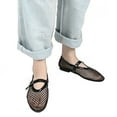 thumbnail image 6 of Women's Mesh Ballet Black Flats Buckle Comfortable Casual Office Fishnet Ballet Flats, 6 of 6