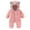 Pink, variant on Timegard Toddler Boys Girls Clothes Winter Warm Cute Hood Rompers Fleece Fuzzy Comfy Zip up Infant Onesies