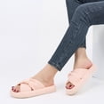 thumbnail image 6 of Ecetana House Slippers for Women Corduroy Cross Band Memory Foam Slippers Open Toe Non-Slip Home Shoes, 6 of 7