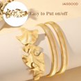 thumbnail image 3 of JASGOOD Womens Elastic Thin Metal Waist Belt, Stretch Chain Belt for Dresses, Skinny Rhinestone Adjustable Waistband Gold, 3 of 6