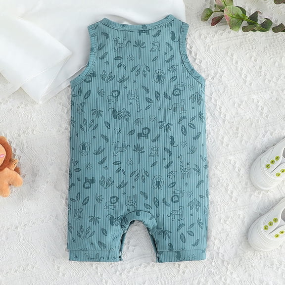 Vedolay Summer Jumpsuits For Girl Easter Clothes Toddler Girl Bunny and Flower Bell Bottom Jumpsuit Overalls Pants Sleeveless One Piece Outfit,Blue 9-12 Months