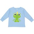 thumbnail image 3 of Inktastic Cute Frog, Green Frog, Frog Prince, Crown Boys or Girls Long Sleeve Toddler T-Shirt, 3 of 5