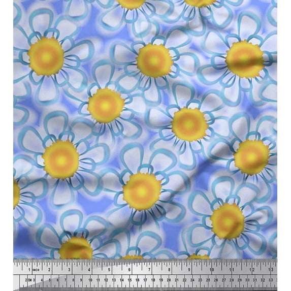 Soimoi Cotton Poplin Fabric Artistic Flower Print Fabric by The Yard 56 Inch Wide