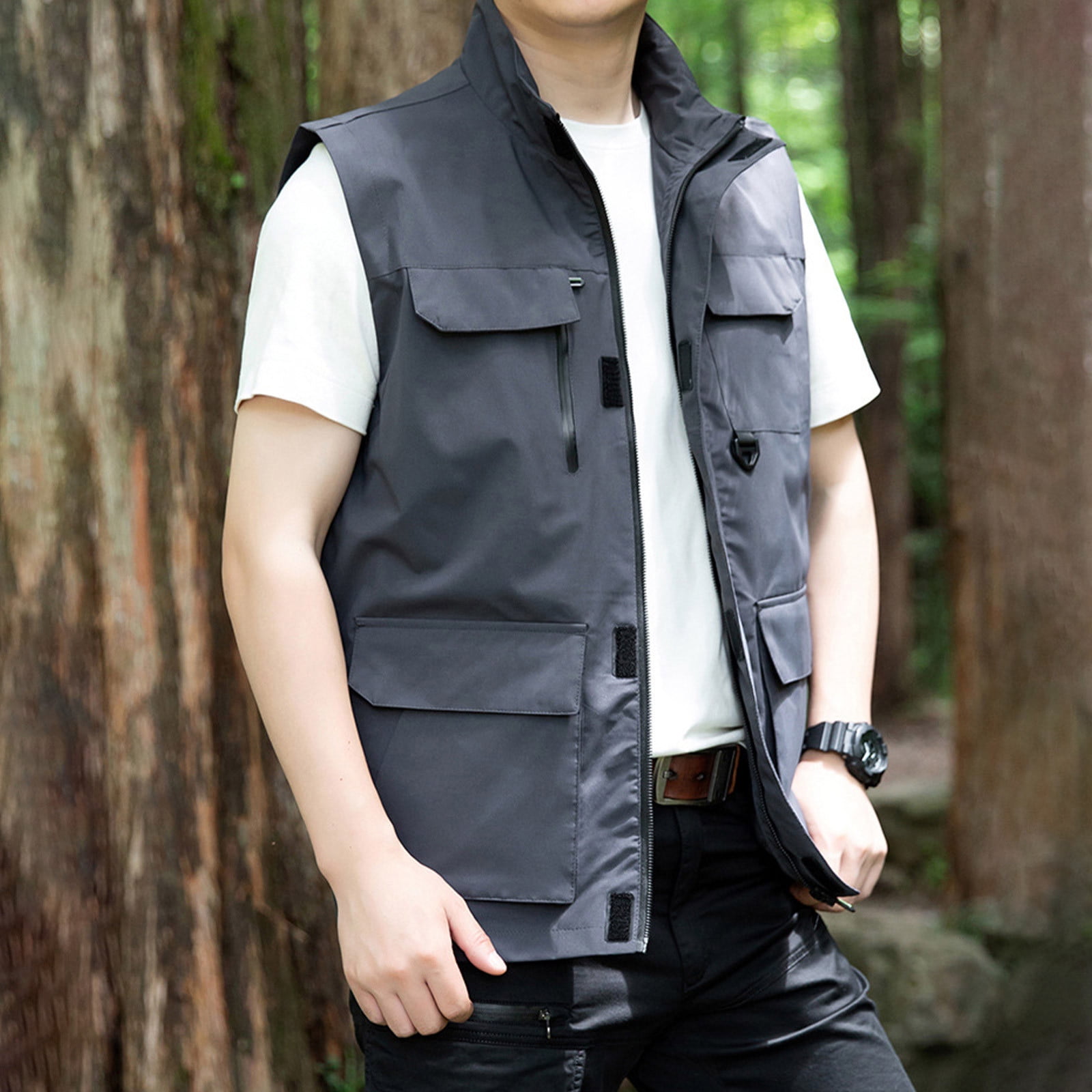 Wyongtao Black and Friday Deals Men's Fishing Vest Quick-drying Summer  Outdoor Lightweight Work Photo Vest with Pockets Dark Gray XXXXL