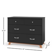 Child Craft Soho 42 Interlocking 3-Drawer Dresser for Nursery or Bedroom, Tip-Resistant, Ebony