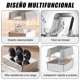 thumbnail image 2 of Arenero para gato de acero inoxidable grande con lado alto cuchara y tapete atrapa arena diseño desmontable 23.6 15.8 11.8 in, 2 of 8