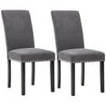 thumbnail image 6 of Fabric Upholstered Dining Chair with Silver Nailhead Trim in Gray, Set of 2, 6 of 11