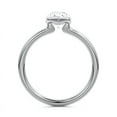 thumbnail image 3 of Dash Jewel 2 Ct Pear Cut Diamond Engagement Ring - 14K White Gold Plated Rings Gifts - Half Bezel Set Silver Jewellery Ring for Women's - Simple Bridal Diamond Jewellery - Causal Office Wear Ring, 3 of 7