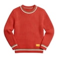 thumbnail image 2 of Cethrio Boys Knitted Sweaters, Crew Neck Pullover Long Sleeve Fashion Fall Winter Tops Red Size 10-11T, 2 of 5