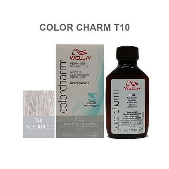 Wella Color Charm Permanent Liquid Toner, T10 Pale Blonde, 1.4 oz, 3 Pack