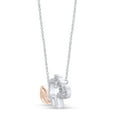 thumbnail image 2 of AFFY 1/10 Ct Diamond Mom Elephant Womens Pendant Necklace 14k White Gold Over 925, 2 of 7