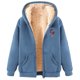 thumbnail image 2 of Chaqueta y sudadera informal con capucha de manga larga para mujer, con estampado de moda, de polar y capucha, 2 of 4