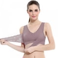 thumbnail image 3 of Women Front Cross Side Buckle Wireless Lace Lift Bra Breathable Yoga Sport Vest, 3 of 9