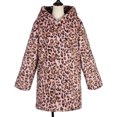 thumbnail image 5 of safuny Women's Winter Soft Fleece Hoodie Coat Faux Furry Jacket Open Front Holiday Leopard Trendy Outwear Fall Vintage Casual Elegant Warm Long Sleeve Pink S, 5 of 6