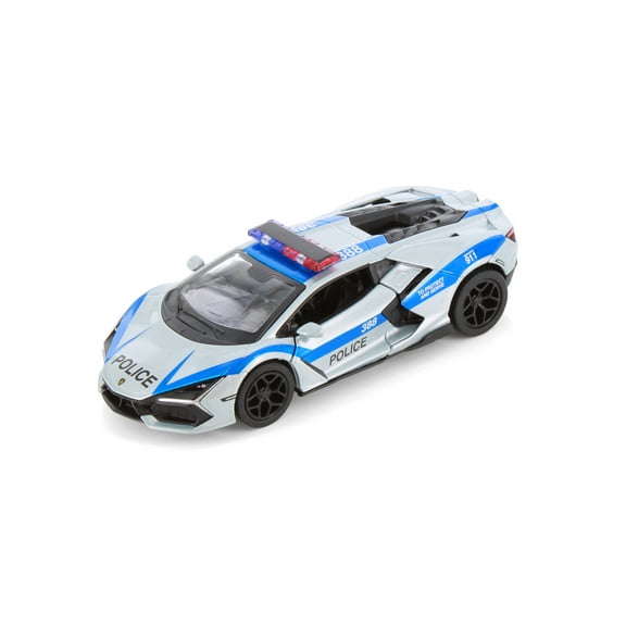 Lamborghini Revuelto Police Edition, Silver - Kinsmart 5459DPR - 1/38 Scale Diecast Model Car
