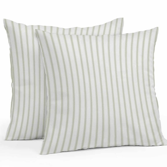 Stripes Outdoor Pillow Covers Pack of 2 Modern Art Sage Green Waterproof Throw Pillow Covers Decorative Cushion Cases for Patio Garden Tent Balcony Couch 18x18 inch