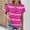 Hot Pink womens tops, variant on Womens Tops Womens Shirts Button up Cowl Neck Comfy Breathable Tunic Tops Summer Trendy Striped Print T Shirts Girls V-Neck Short Sleeve Shirt Top