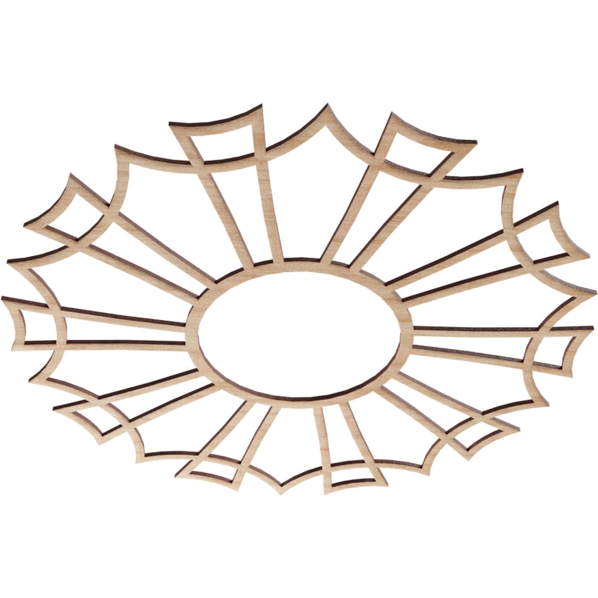 Ekena Millwork 24"OD x 8 1/2"ID x 1/4"T Augustus Wood Fretwork Pierced Ceiling Medallion, Alder