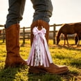 thumbnail image 4 of Pink Cowgirl Boot Bows with Pearl & Glitter, Western Boot Accessories for Women, 4 of 9