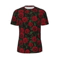 thumbnail image 5 of Wukai Rose Print Men's Short-Sleeved Mesh T-Shirt,Quick-Dry Short Sleeve Workout T-Shirt-6X-Large, 5 of 8