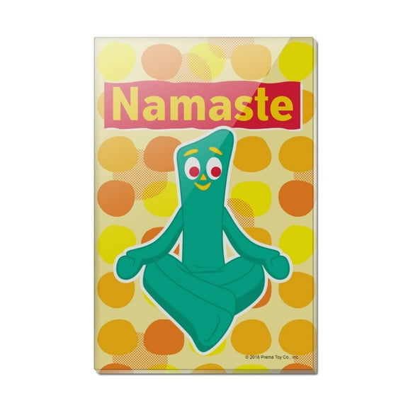 Namaste Gumby - Yoga Meditation Rectangle Acrylic Fridge Refrigerator Magnet