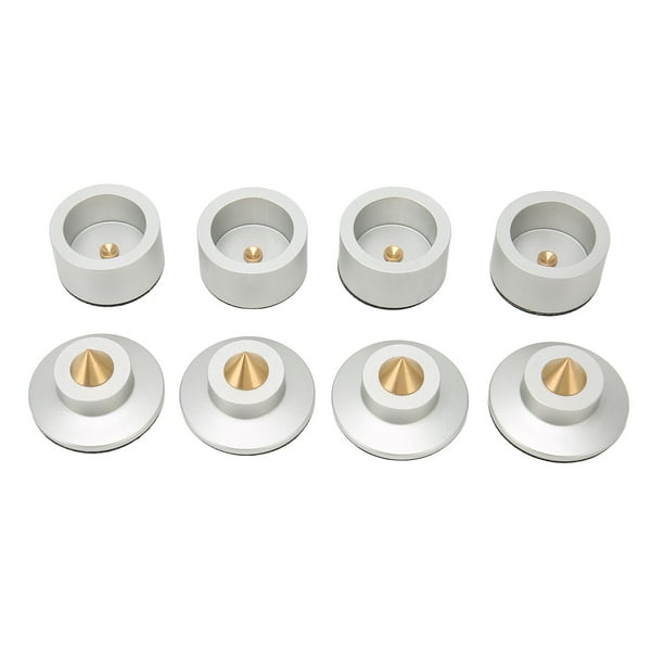 Juego de 4 puntas de altavoz, soportes para aislamiento, almohadilla Base de aleación de aluminio, absorción de impacto, resistencia al deslizamiento, juego de puntas de altavoz para CD