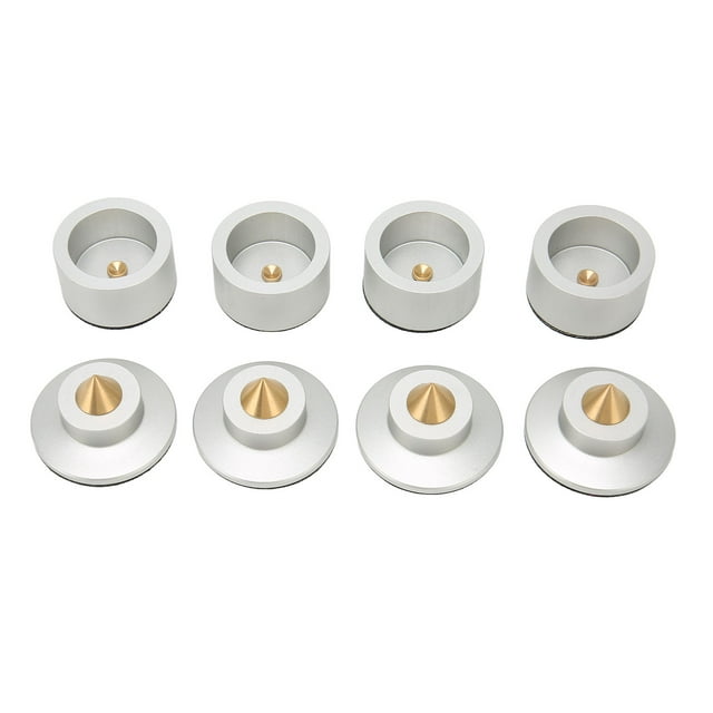 Juego de 4 puntas de altavoz, soportes para aislamiento, almohadilla Base de aleación de aluminio, absorción de impacto, resistencia al deslizamiento, juego de puntas de altavoz para CD