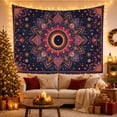 thumbnail image 3 of Celestial Mandala with Eclipse Moon and Stars, Mystical Boho for Astrology Fans, Celestial Wall Art, Housewarming Gift, Tapestry Wall Hanging for Meditation Room and Bedroom, 3 of 7